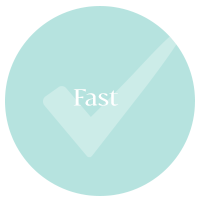 Fast teeth straightening scan with tick icon